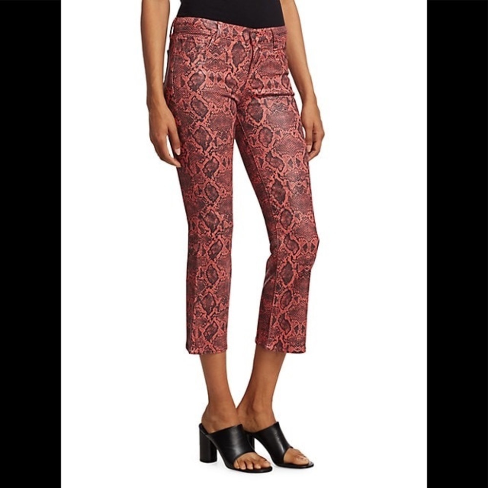 NWT J BRAND  Selena Mid-Rise Crop Boot Jeans snake